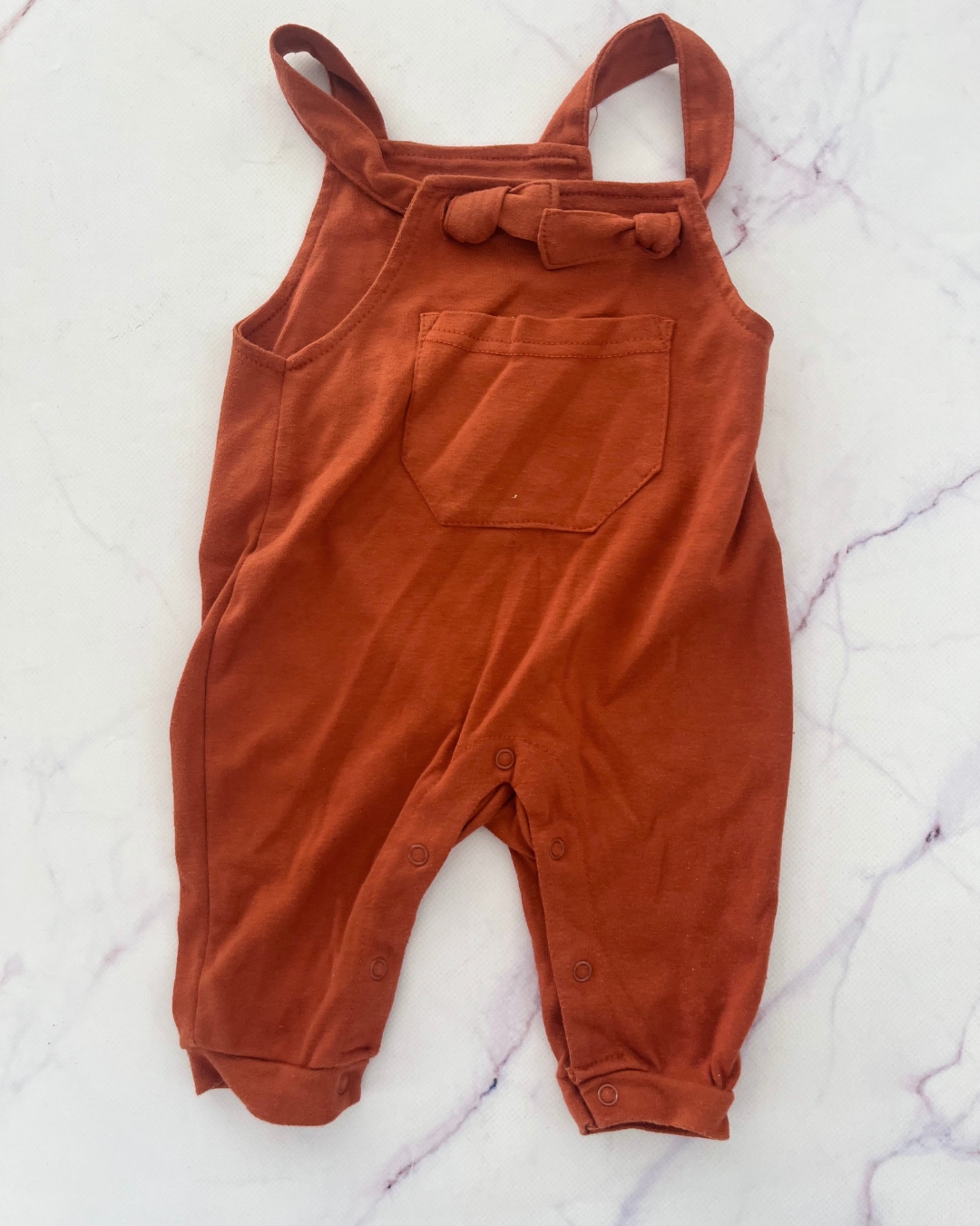 Clicks burnt orange romper 3/6M