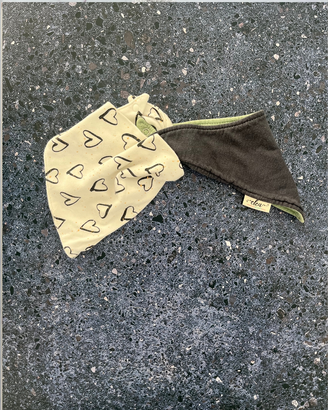 Blue and white heart bib set