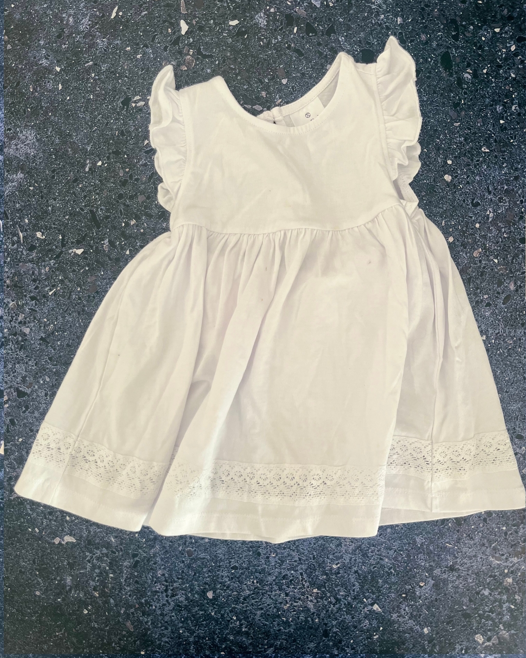 Mix Baby white tonal dress 12M