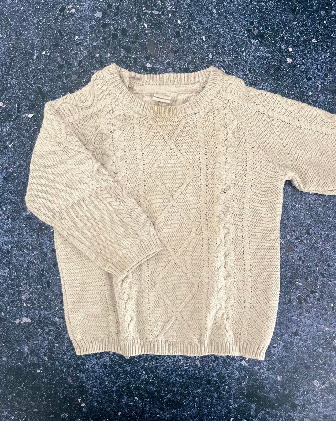 H&M beige knitted sweater 12/18M