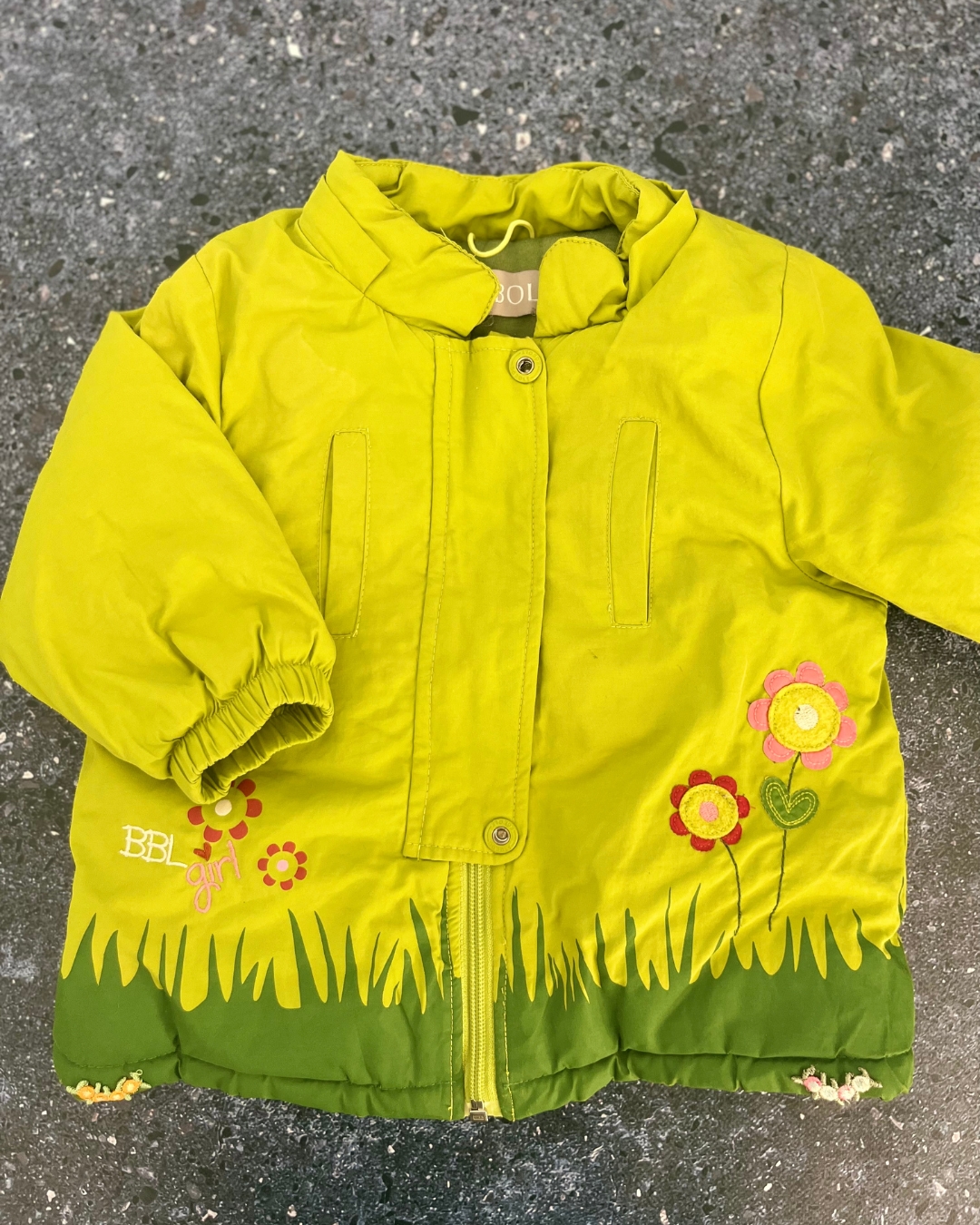 Boboli green flower jacket 18M