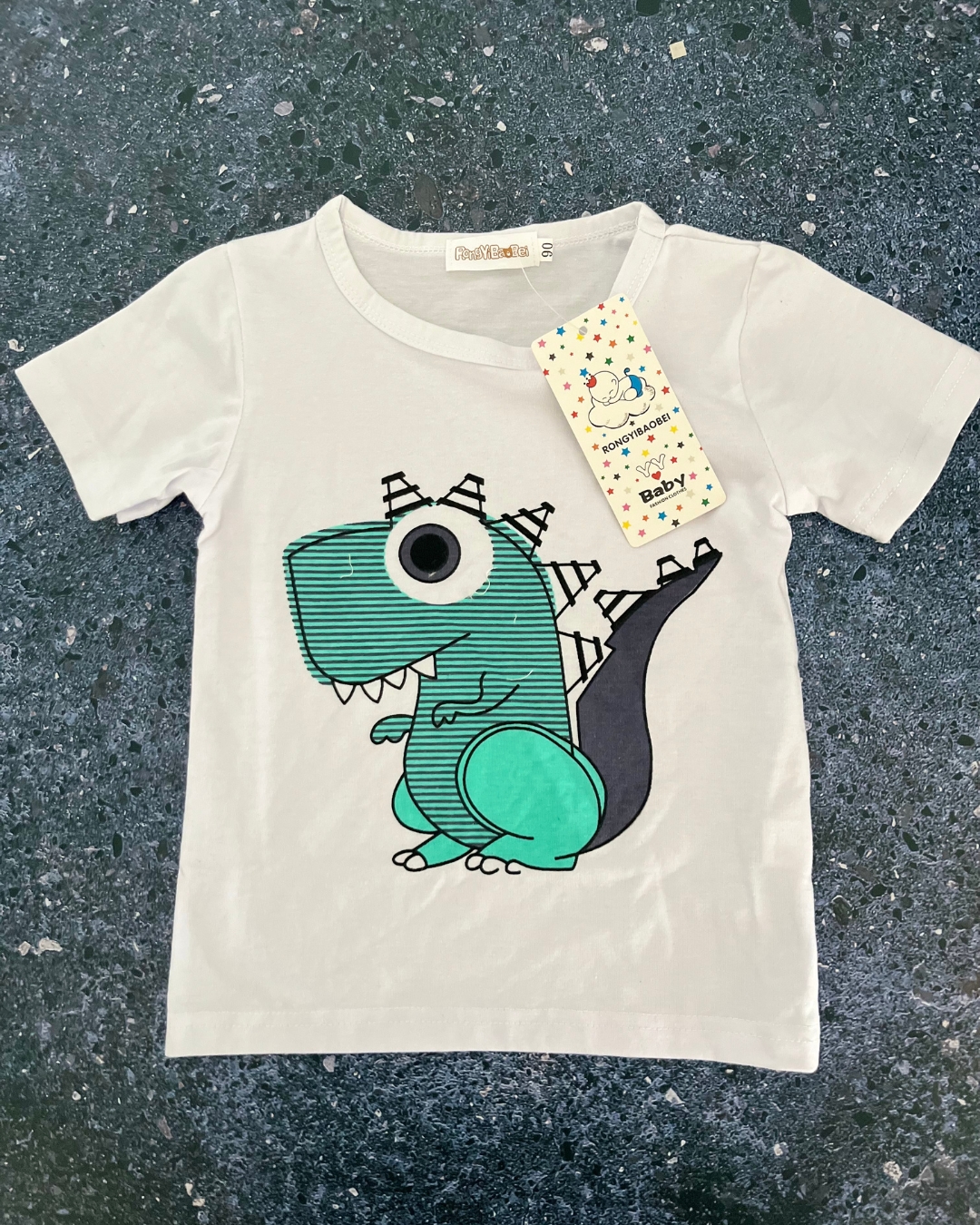 *NEW* Rongy Baby white dinosaur T shirt 2Y