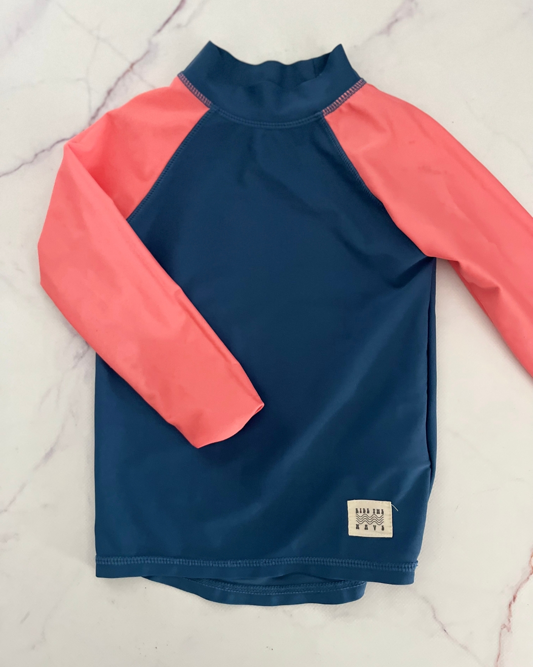 Cotton On blue and pink swimming top 3Y