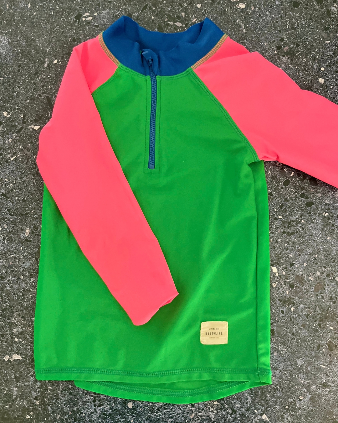 Cotton On blue, pink and green swimming top 3Y