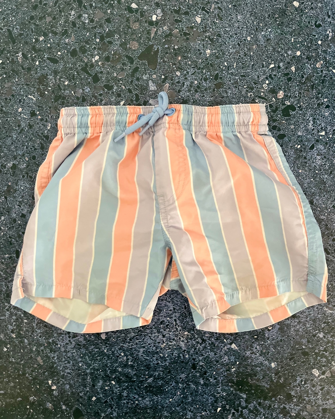 Cotton On orange, blue and purple striped swimming shorts 3Y