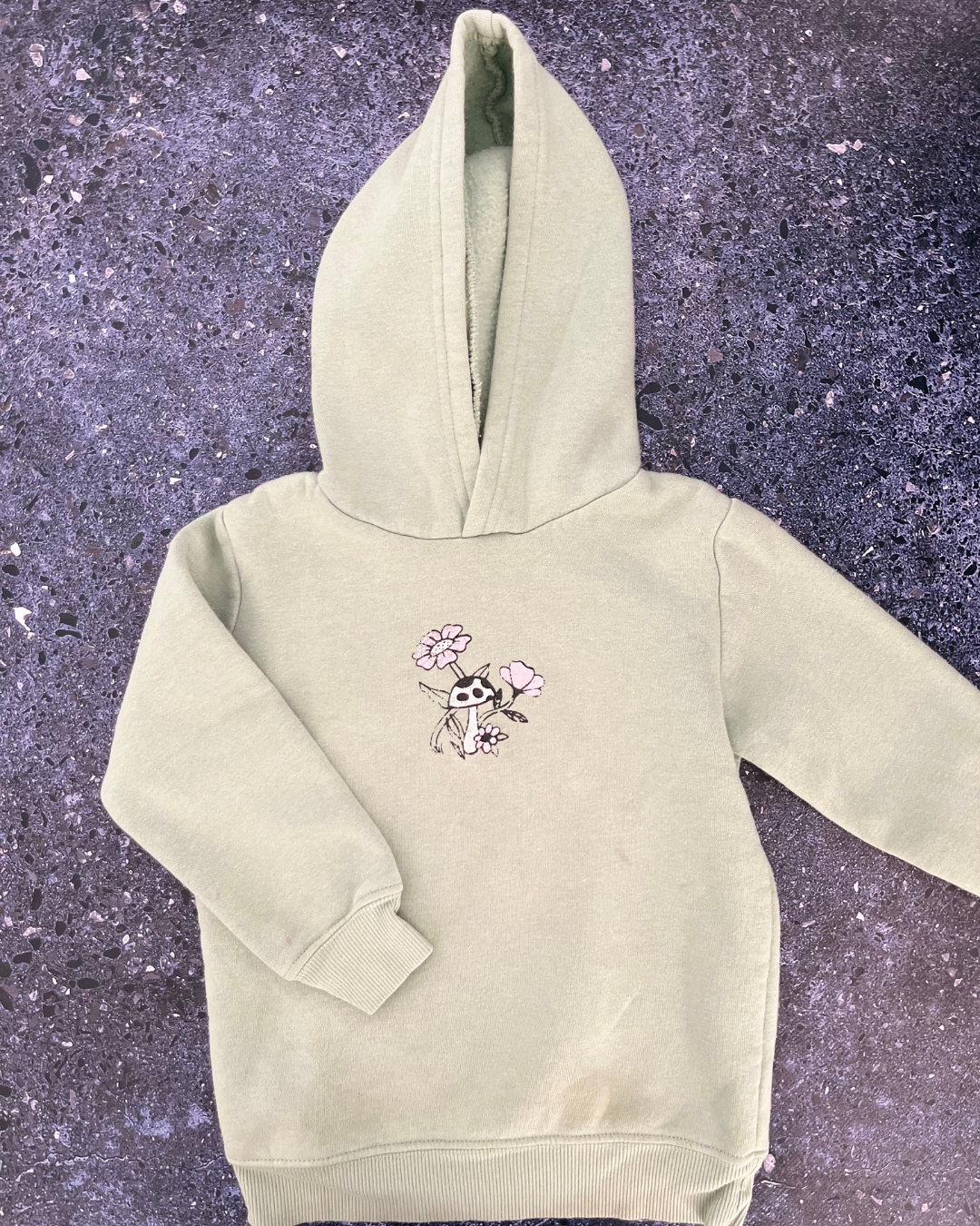 Cotton On green flower hoodie 4Y