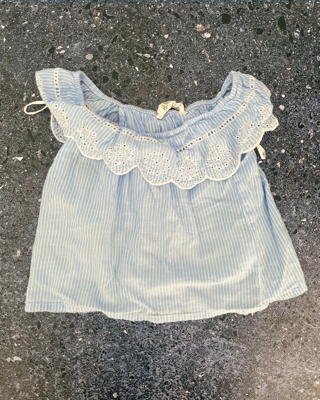 H&M blue striped top 2/3Y