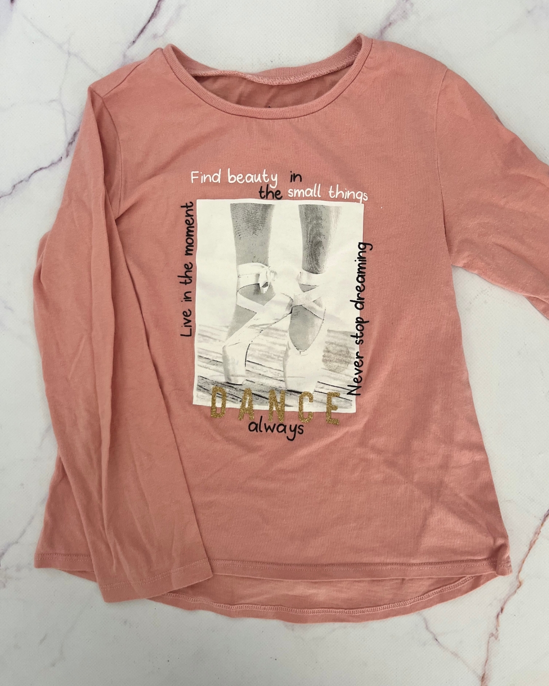 Woolworths orange Dance long sleeve T shirt 7Y