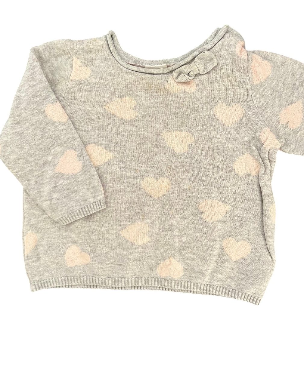 H&M grey hearts sweater 4/6M