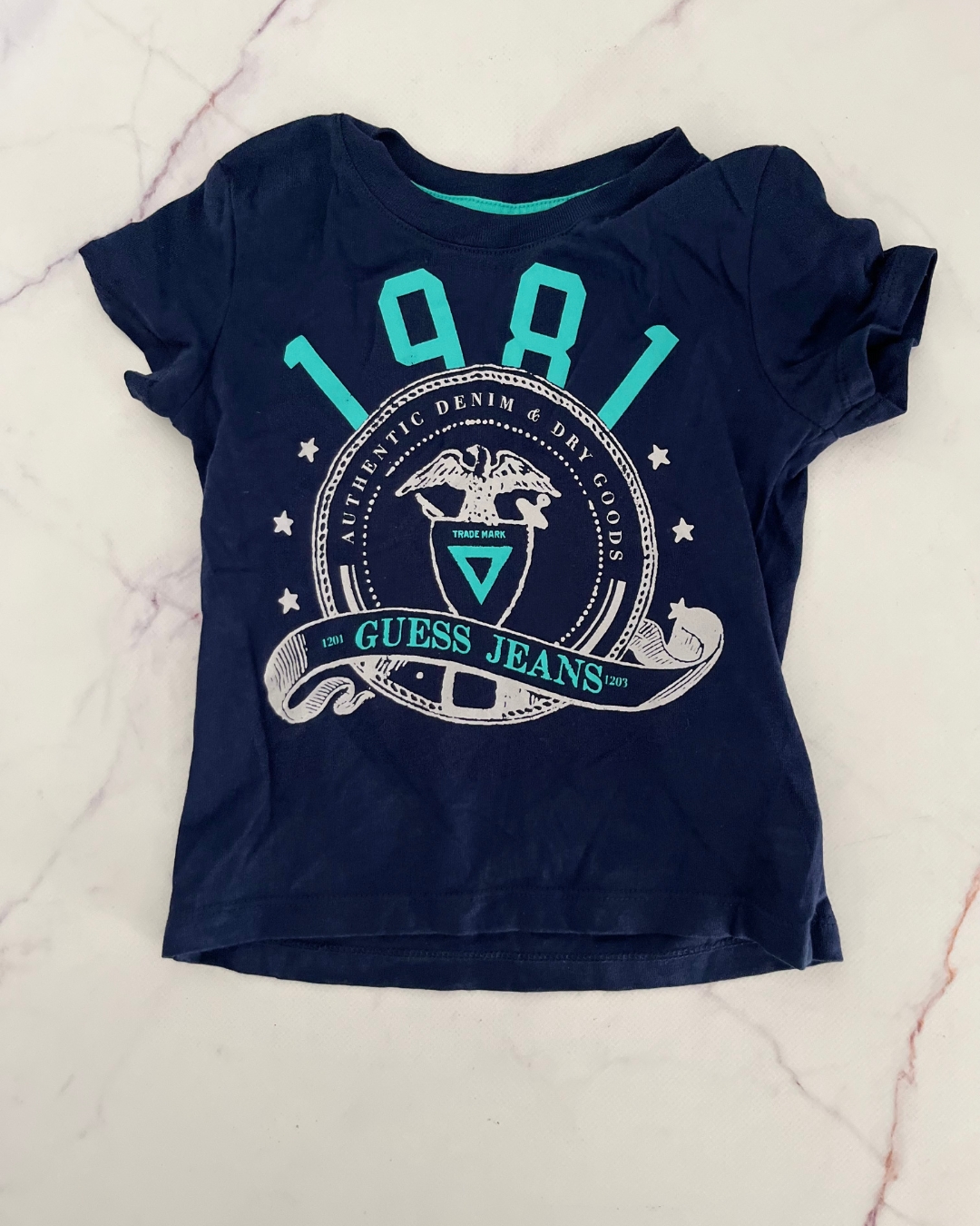 Guess blue 1981 T shirt 2/3Y