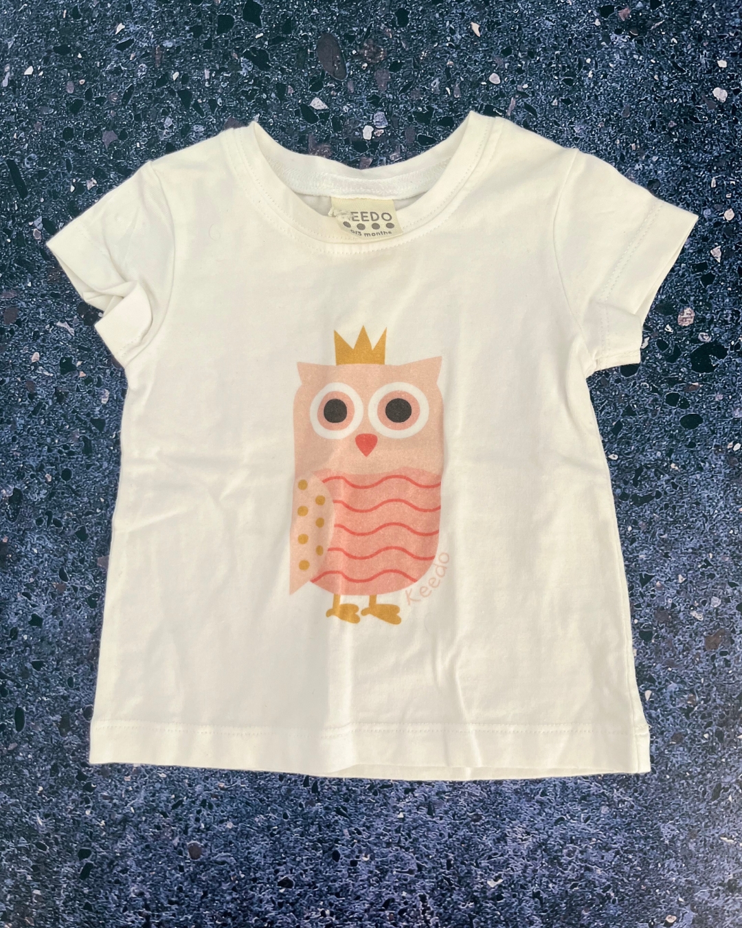 Keedo white owl T shirt 0/3M