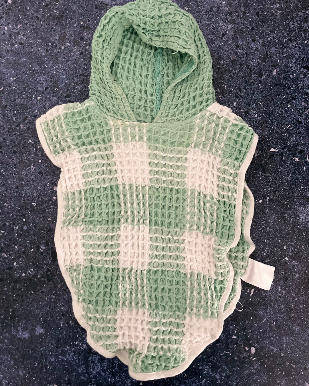 Cotton On green and white towelling poncho
