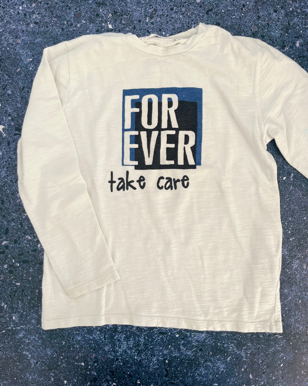 Zara white melange Forever long sleeve 7Y