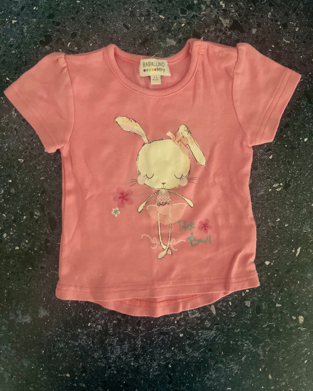Babaluno pink bunny T shirt 6/9M