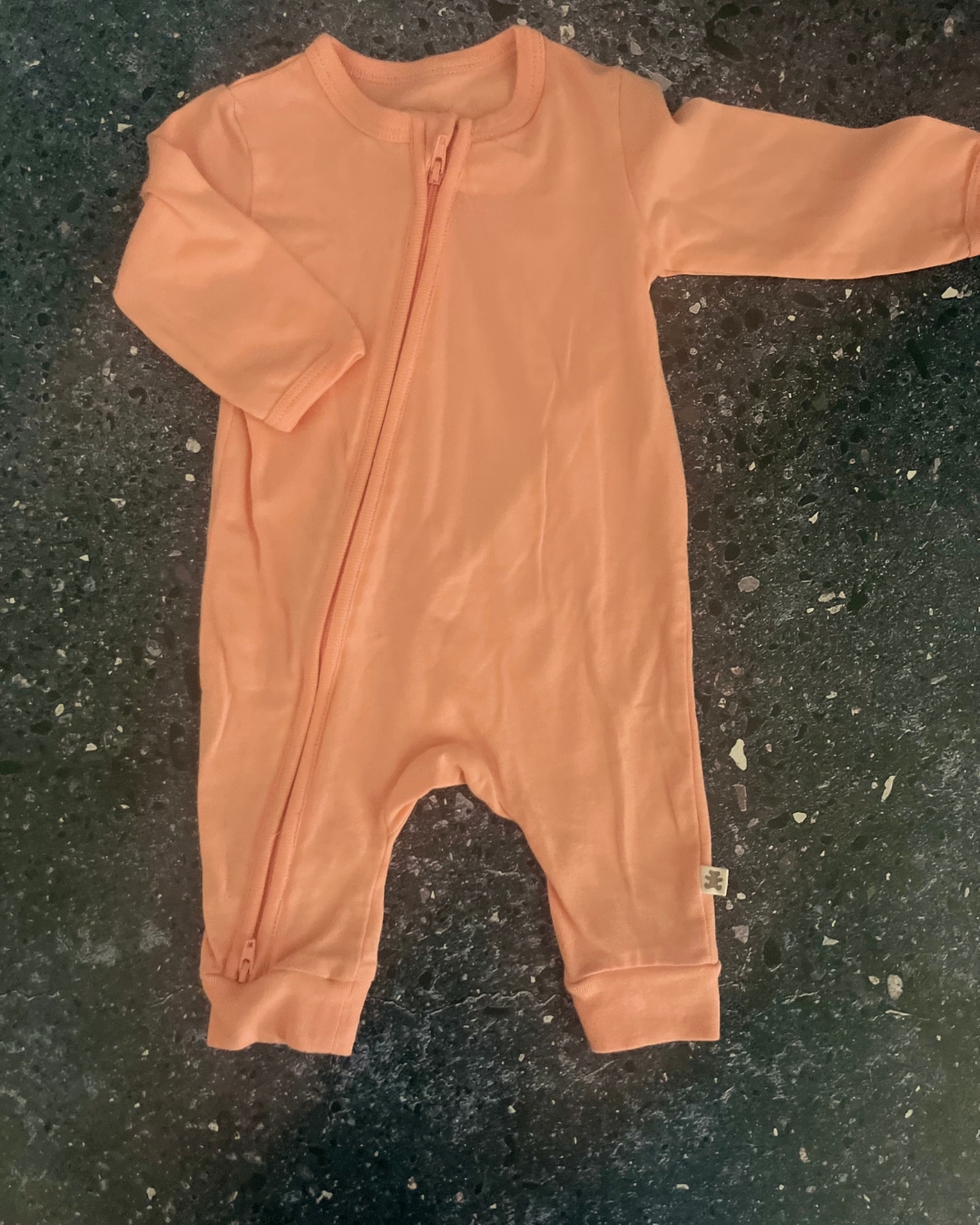 Woolworths peach zipped onesie 1/3M