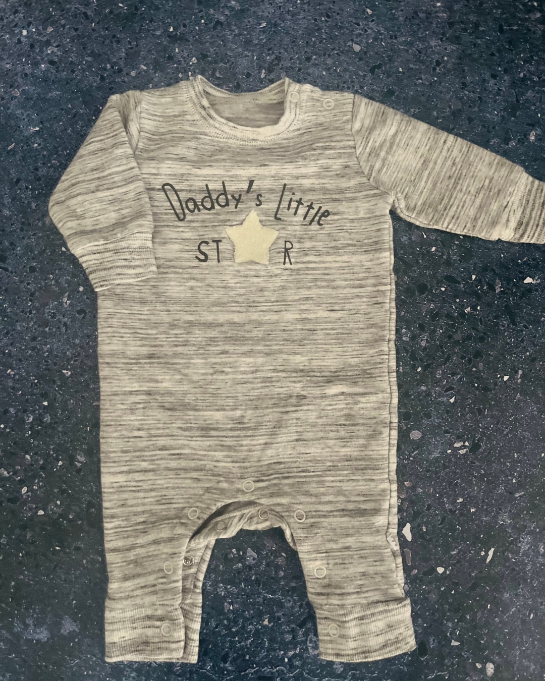 Woolworths grey melange Daddy's Little Star onesie 1/3M