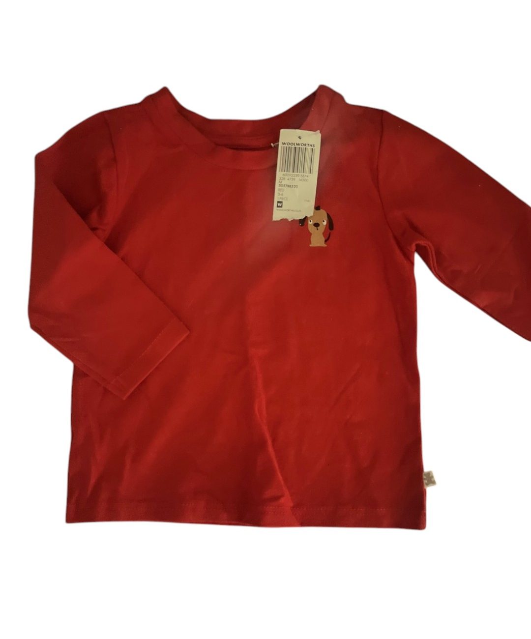 *NEW* Woolworths red dog long sleeve T shirt 3/6M