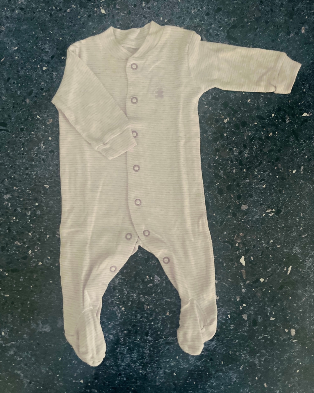Woolworths purple and white striped onesie Newborn
