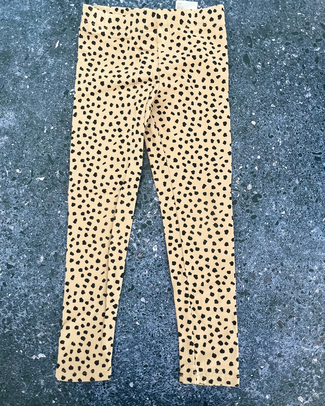 H&M beige cheetah print pants 4/5Y