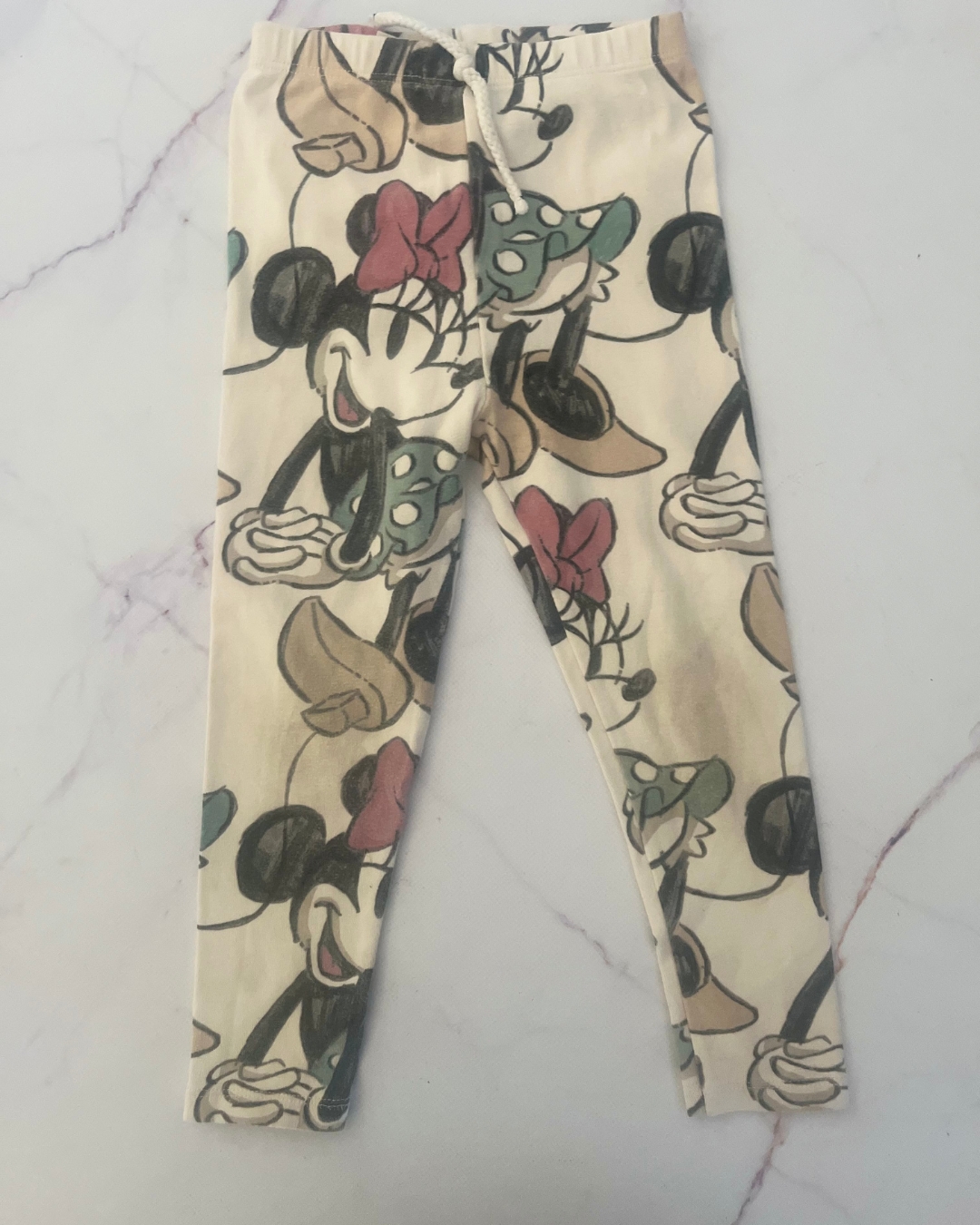 Zara Disney beige pants 3/4Y