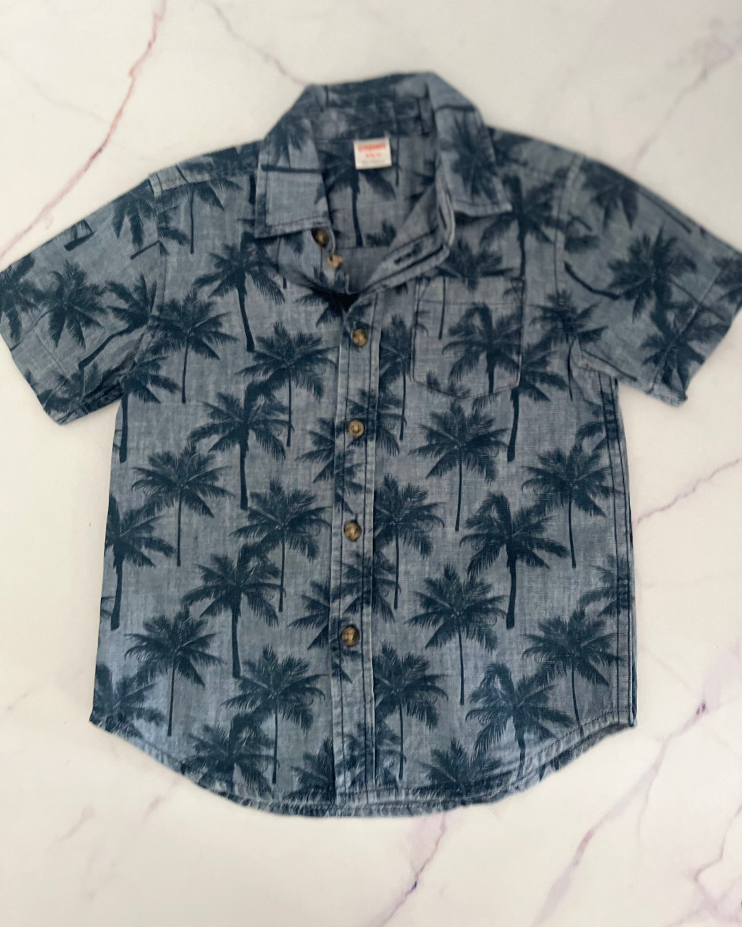 Gymboree grey palm tree collared shirt 4Y