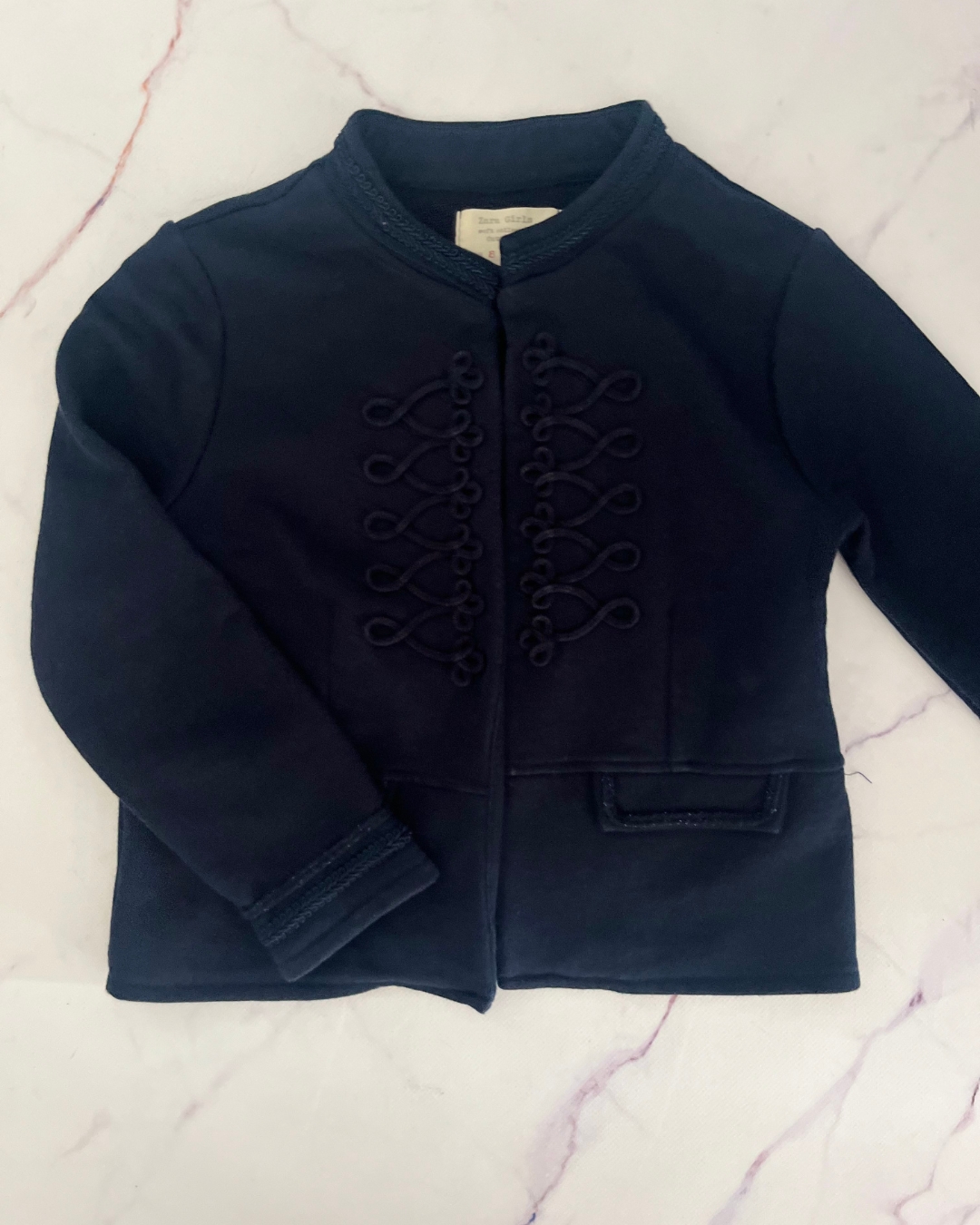 Zara blue tonal embroidery cardigan 8Y