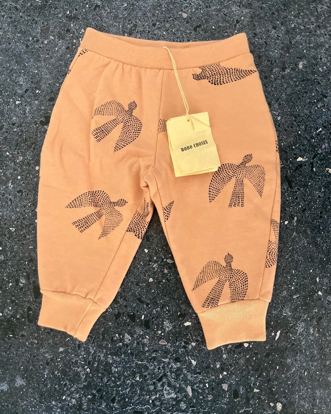 Bobo Choses peach bird pants 6/12M