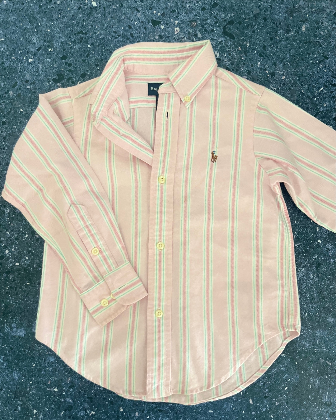 Ralph Lauren pink striped collar shirt 2Y