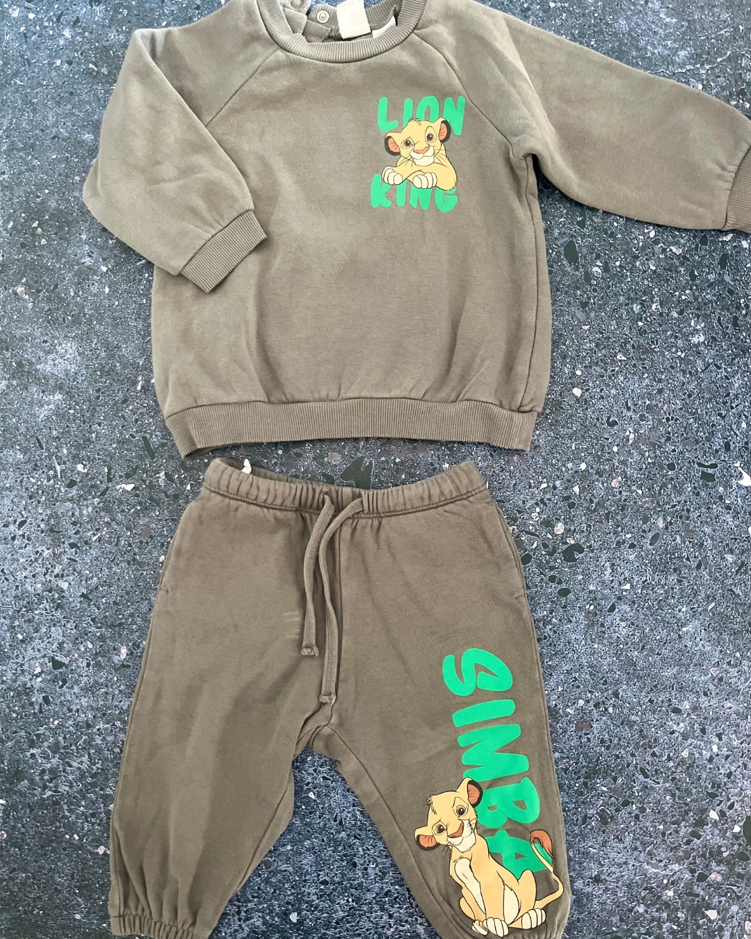 H&M grey Lion King tracksuit set 6/9M