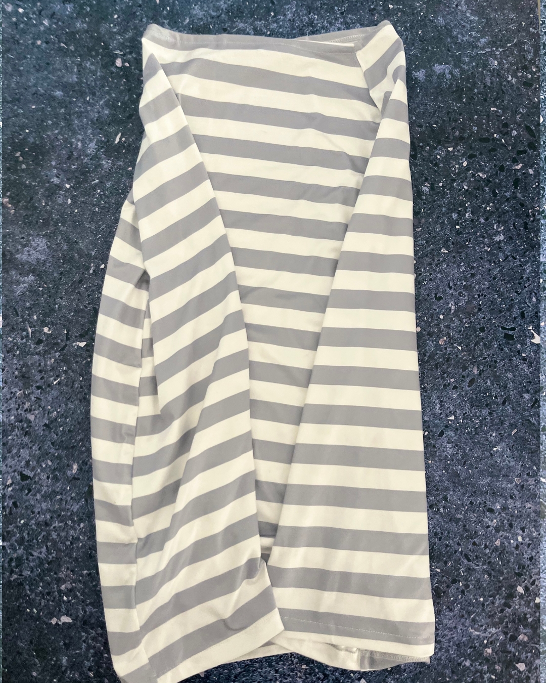 Grey and white feeding scarf