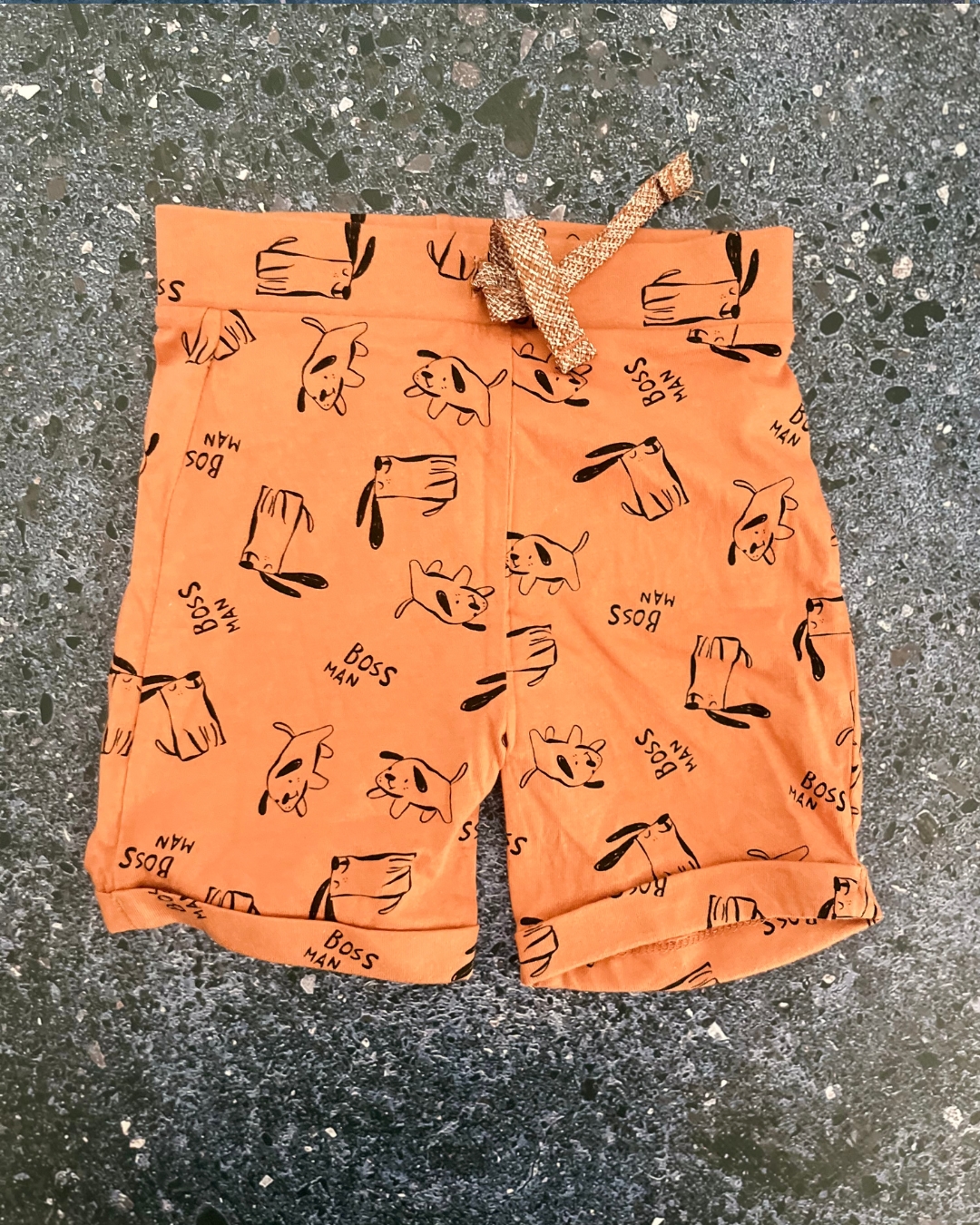 Woolworths burnt orange Boss Man shorts 6/12M