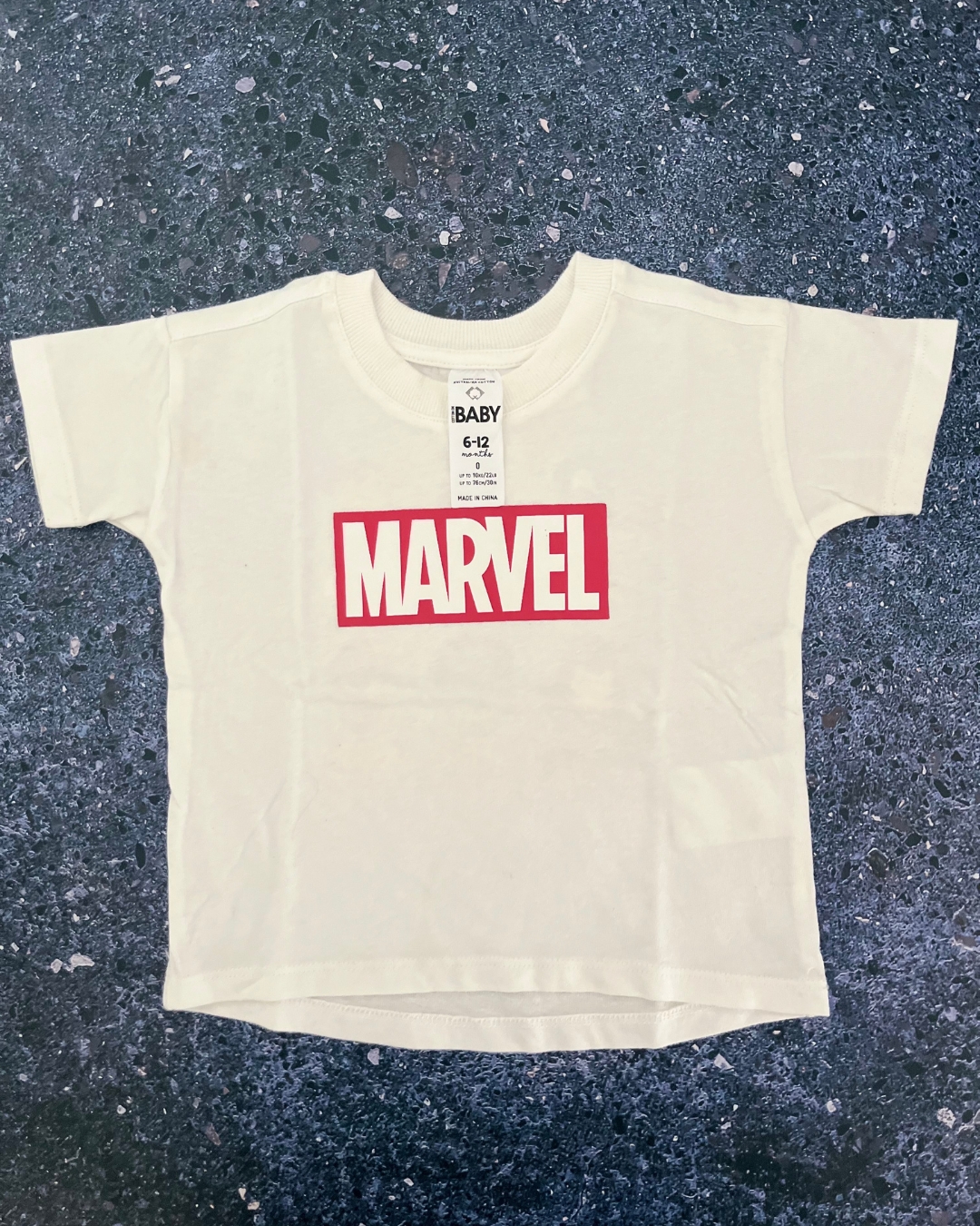 Cotton On white Marvel T shirt 6/12M