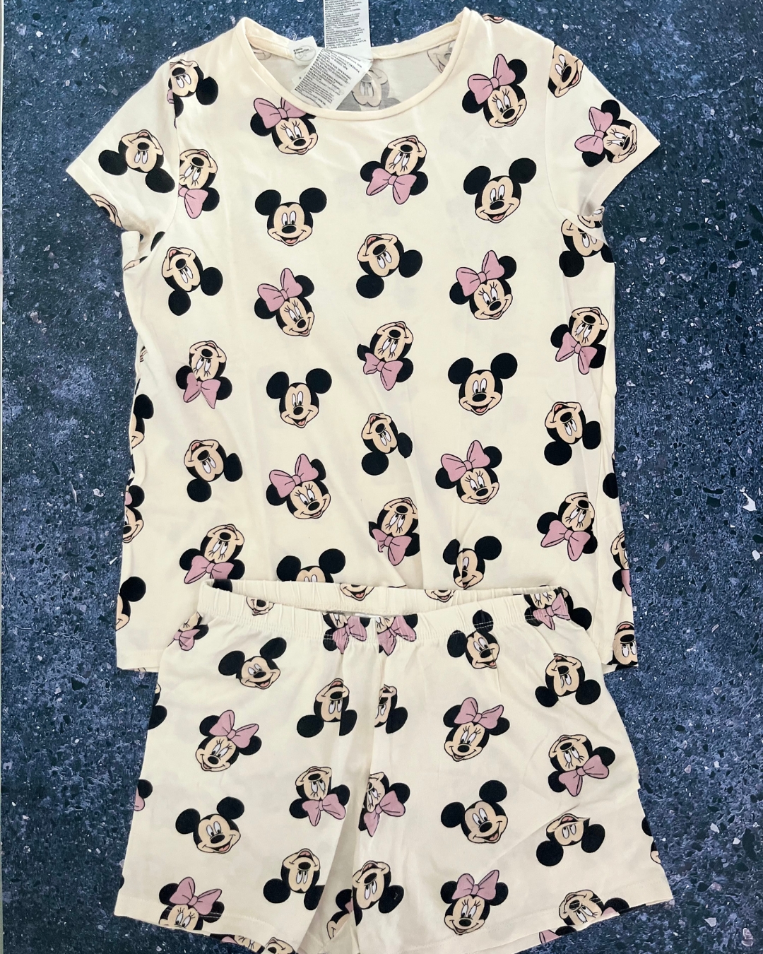 H&M beige Disney Minnie Mouse pajama set 8/10Y