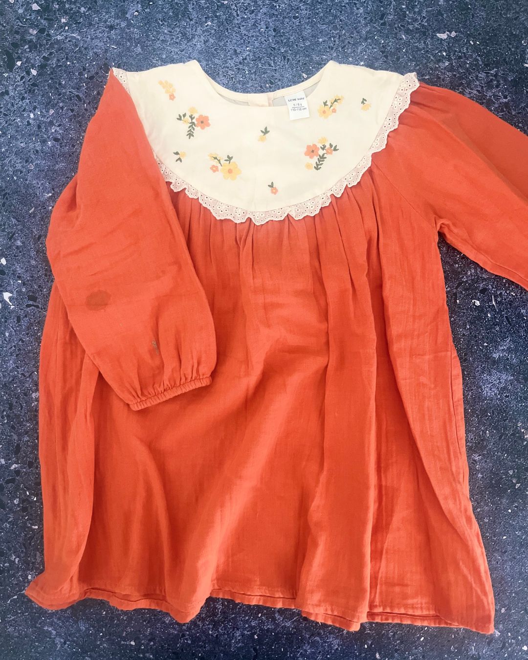 LC Waikiki orange floral dress 5/6Y