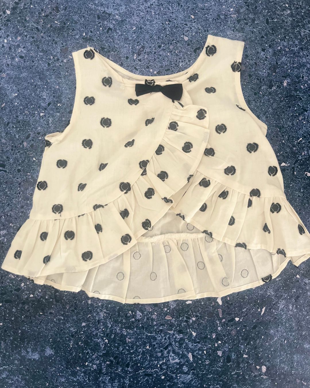 Mayoral white bow tie top 6Y