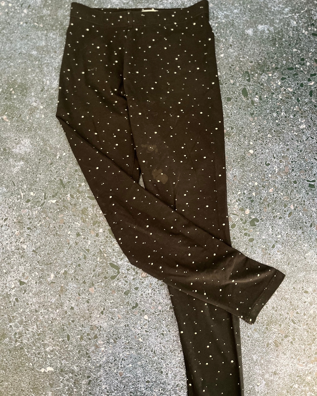Mango black paint speckled pants 8Y