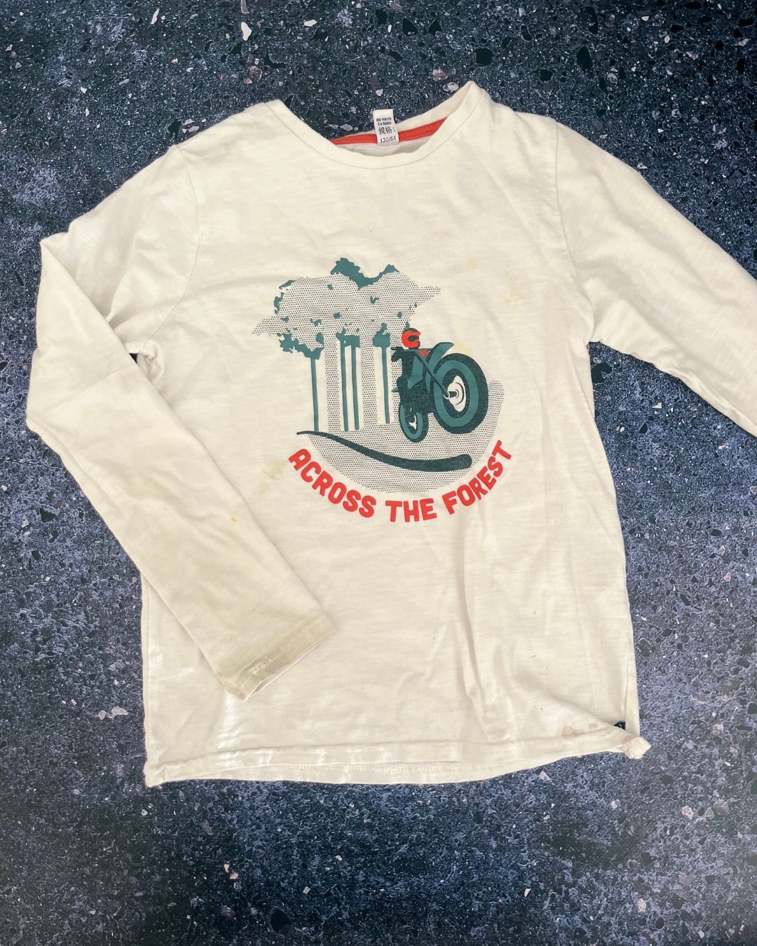 Okaidi white Across the Forest long sleeve T shirt 8Y