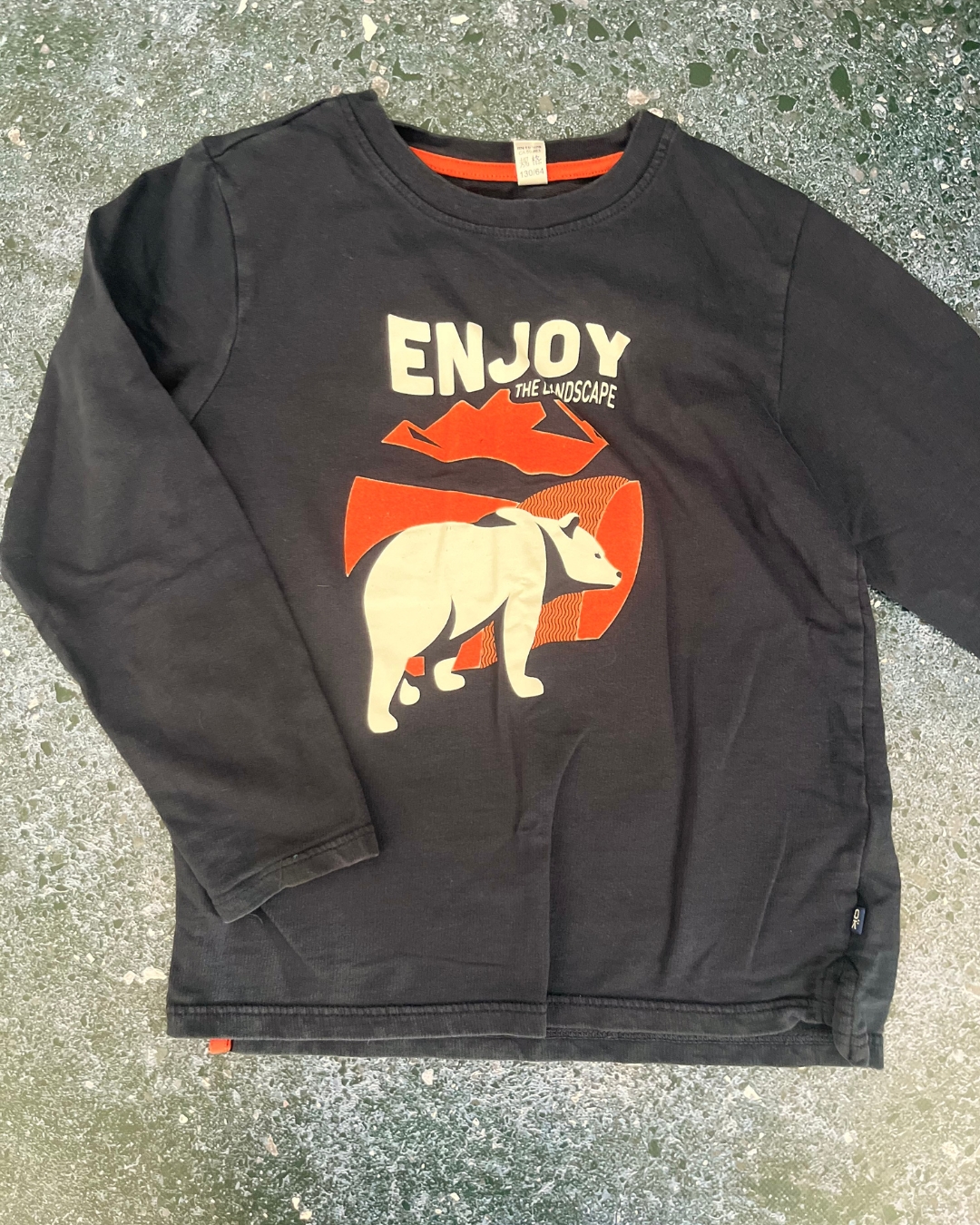 Okaidi blue Enjoy The Landscape long sleeve T shirt 8Y