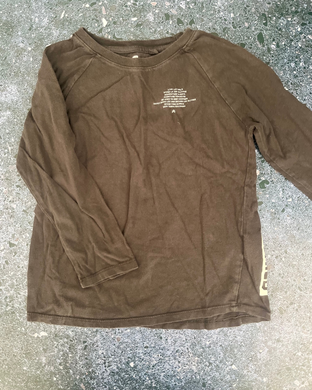 Cotton On charcoal Wild Child long sleeve T shirt 6Y