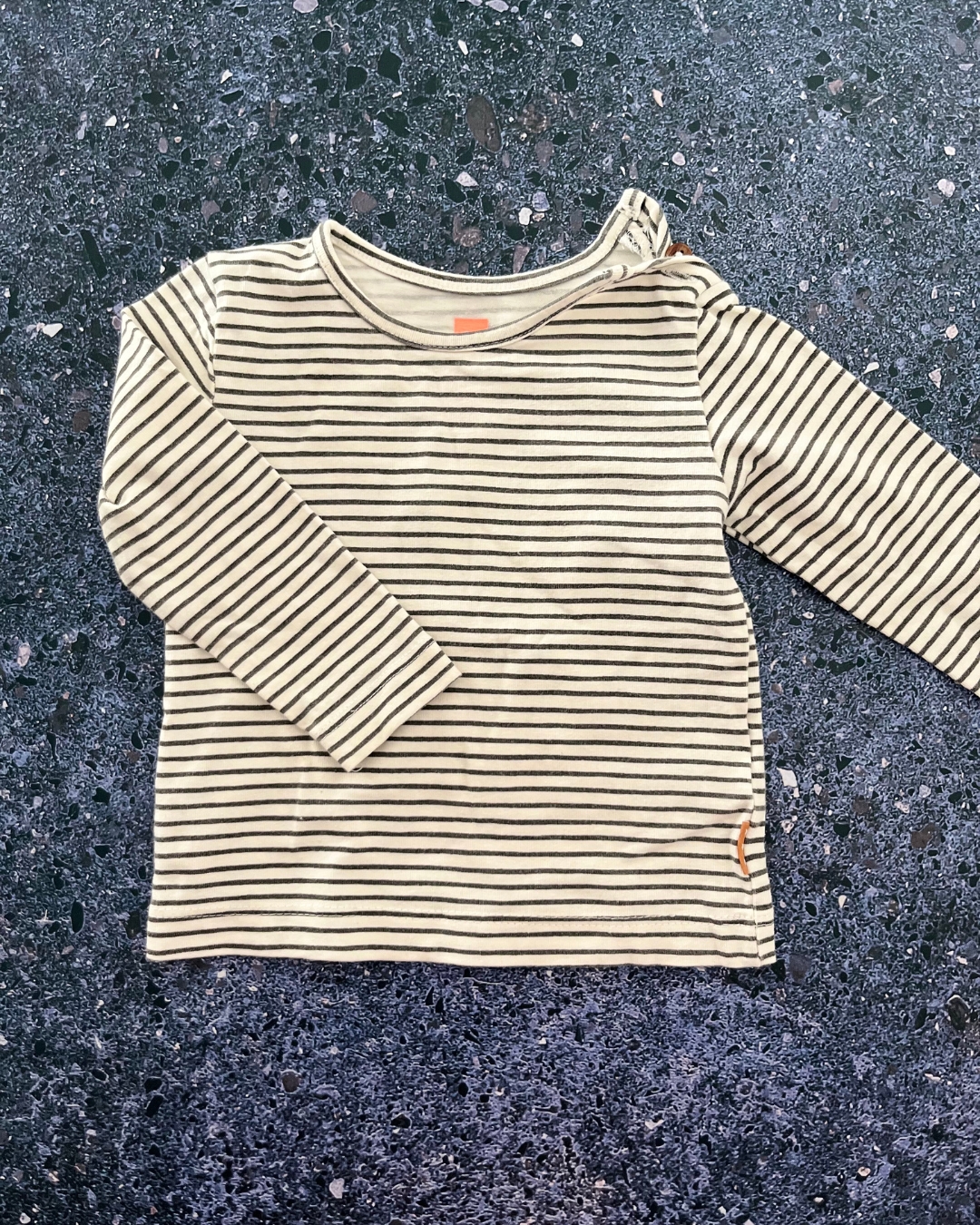 Hema black and white striped long sleeve T shirt 3M