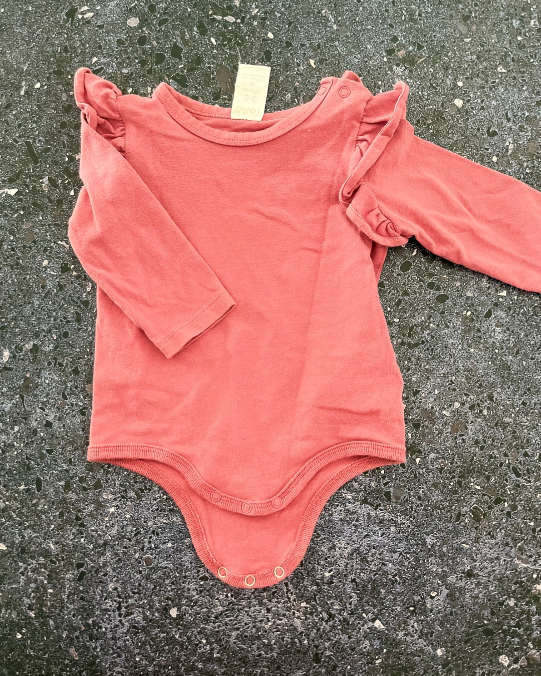 Cotton On purple frilly baby grow 3/6M