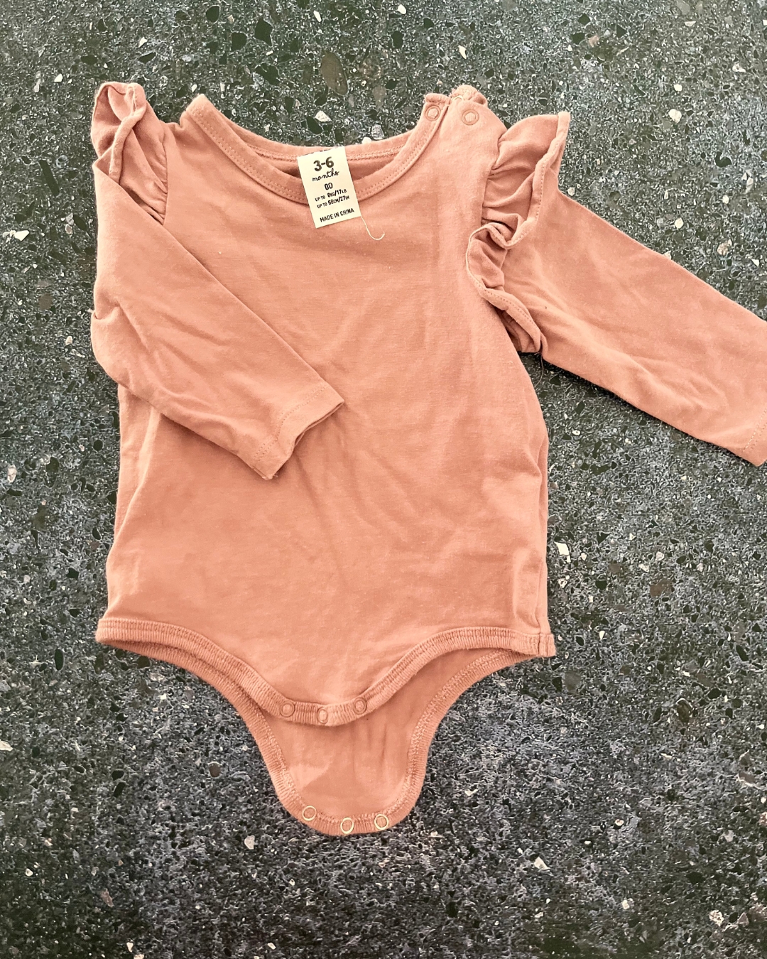 Cotton On pink frilly baby grow 3/6M