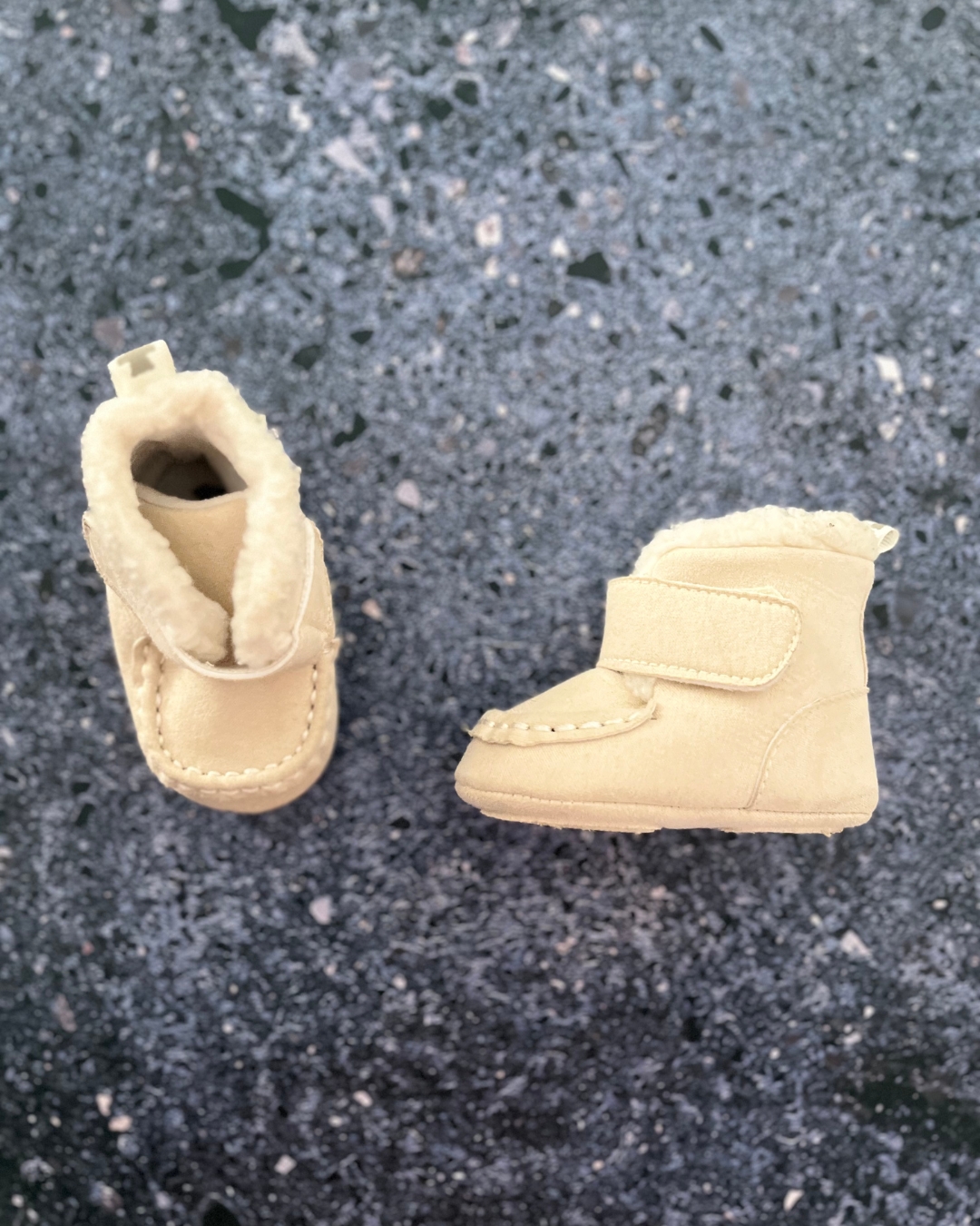 Woolworths beige fleece booties Size 1