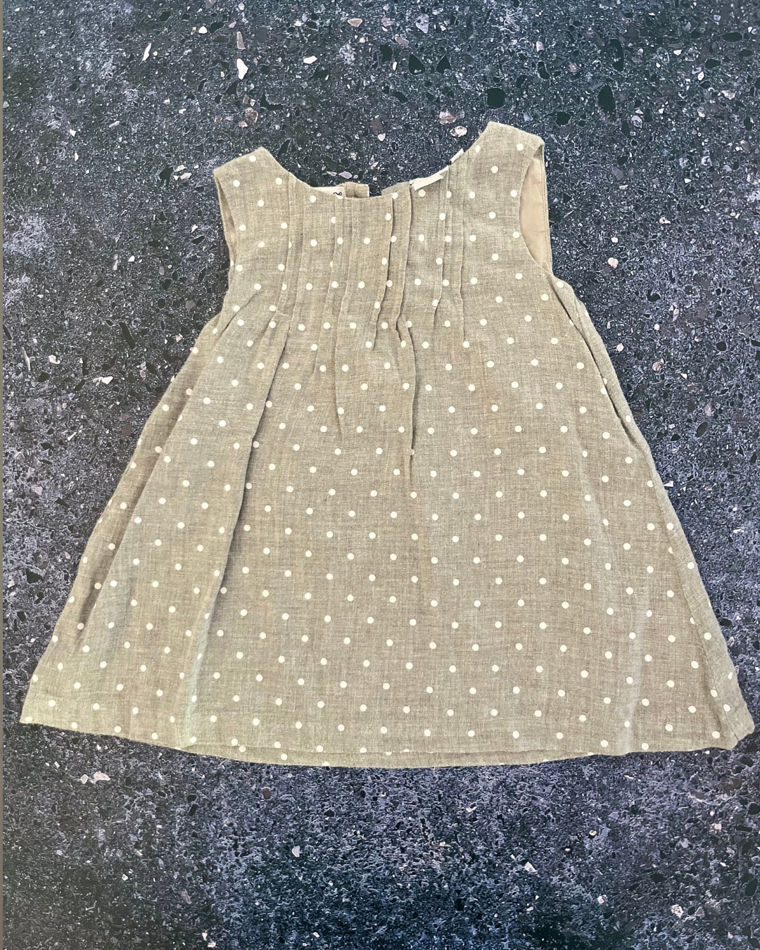 Jasper Conran grey polka dot dress 6/9M