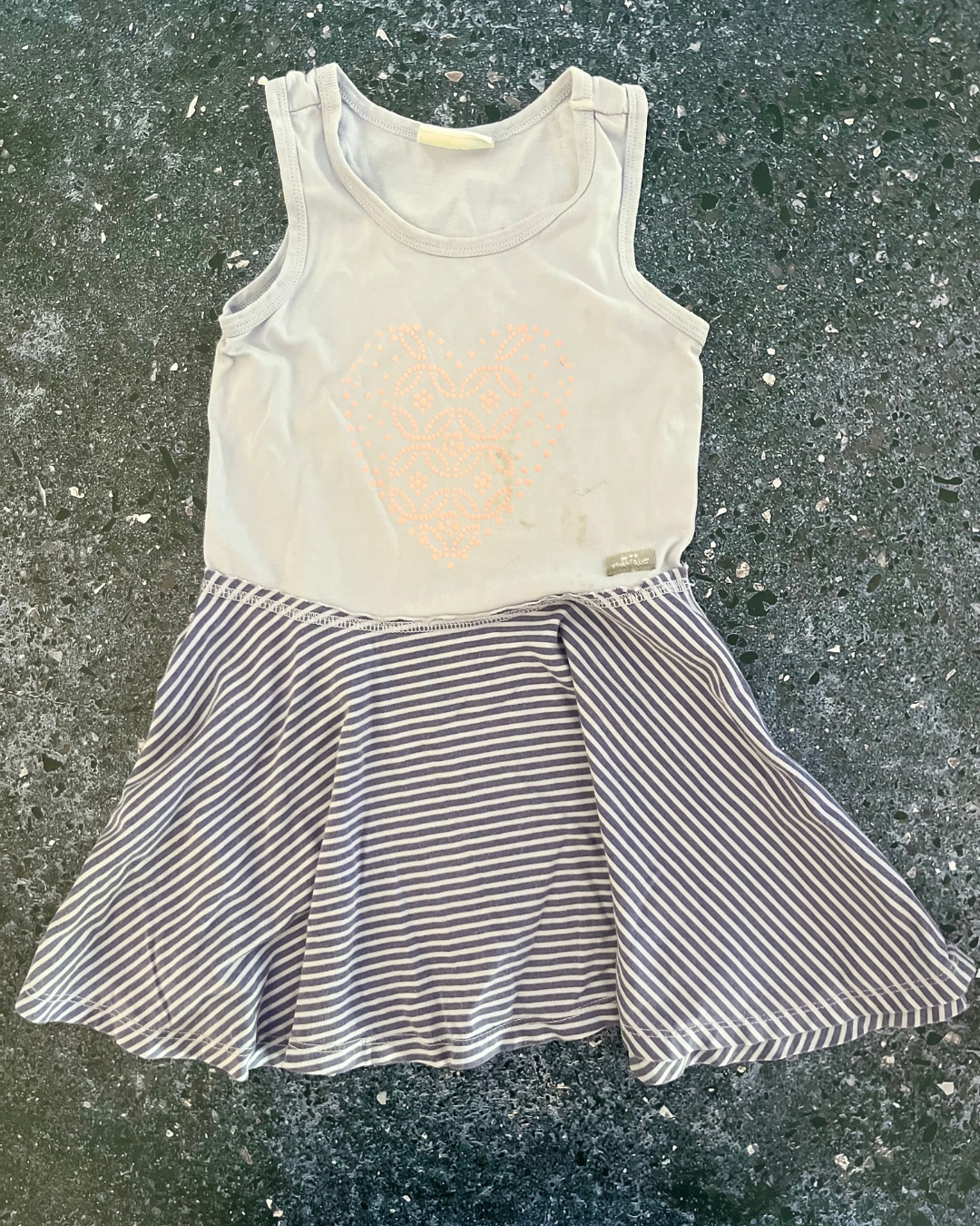 Naartjie purple heart two toned dress 3Y