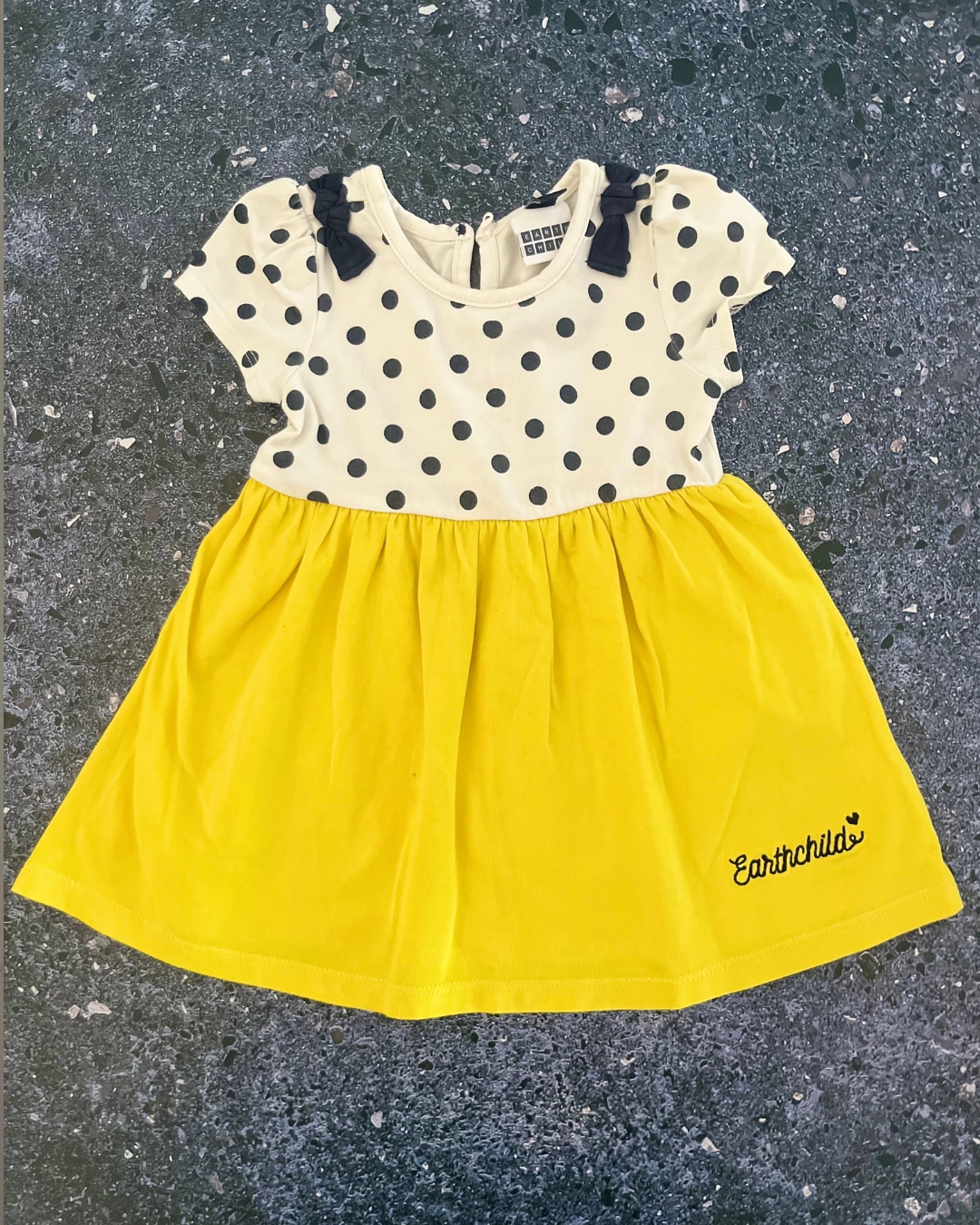 Earth Child polka and yellow two toned dress 12/18M