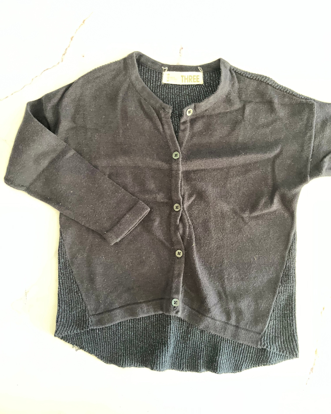 Cotton On blue glitter cardigan 3Y