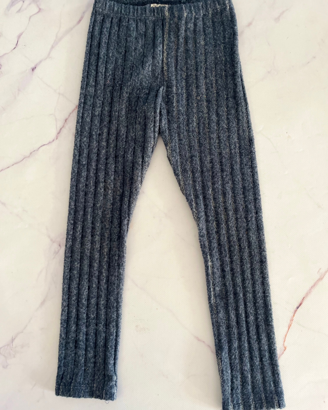 Zara blue wooly striped pants 7Y