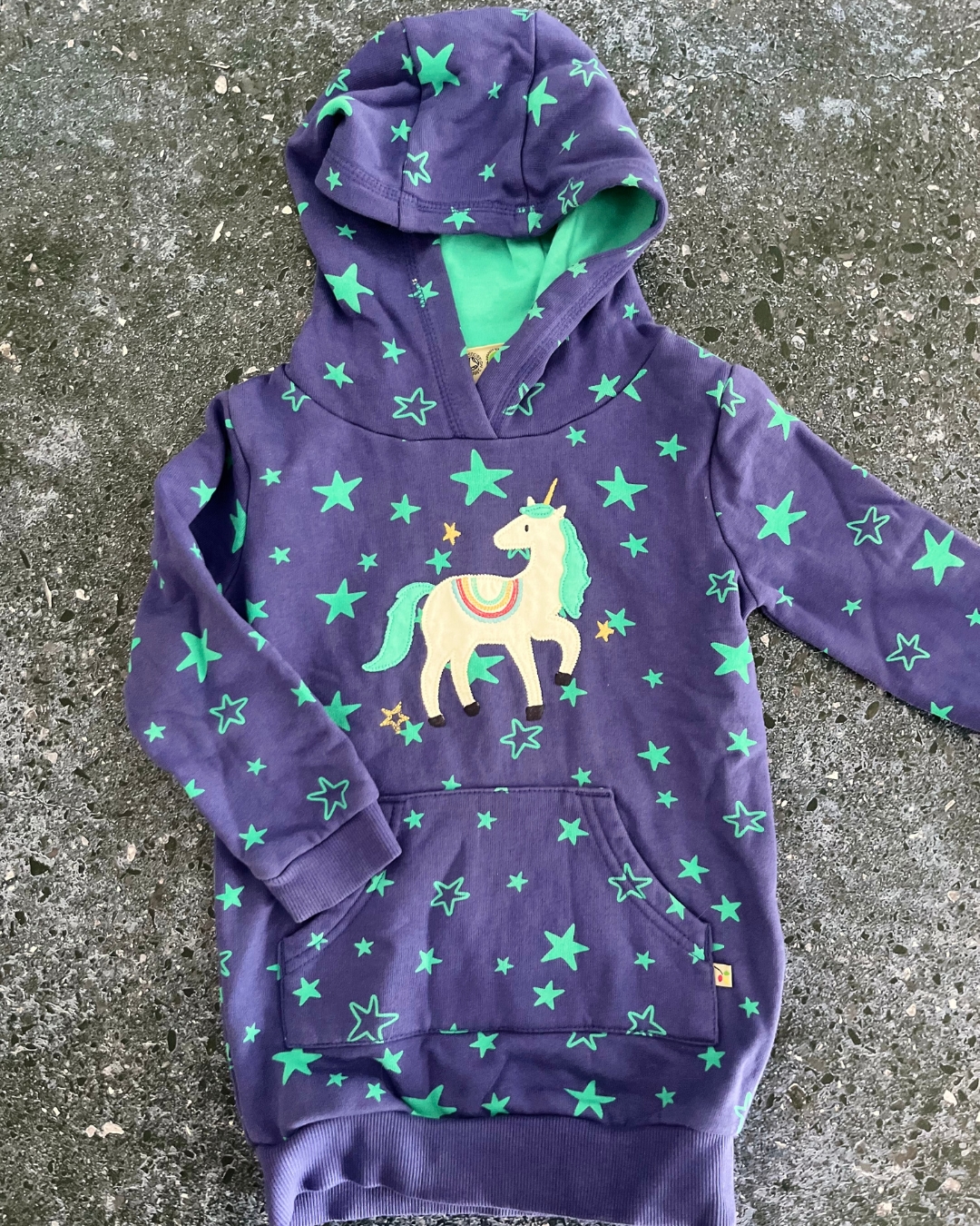 Frugo purple unicorn hoodie 2/3Y