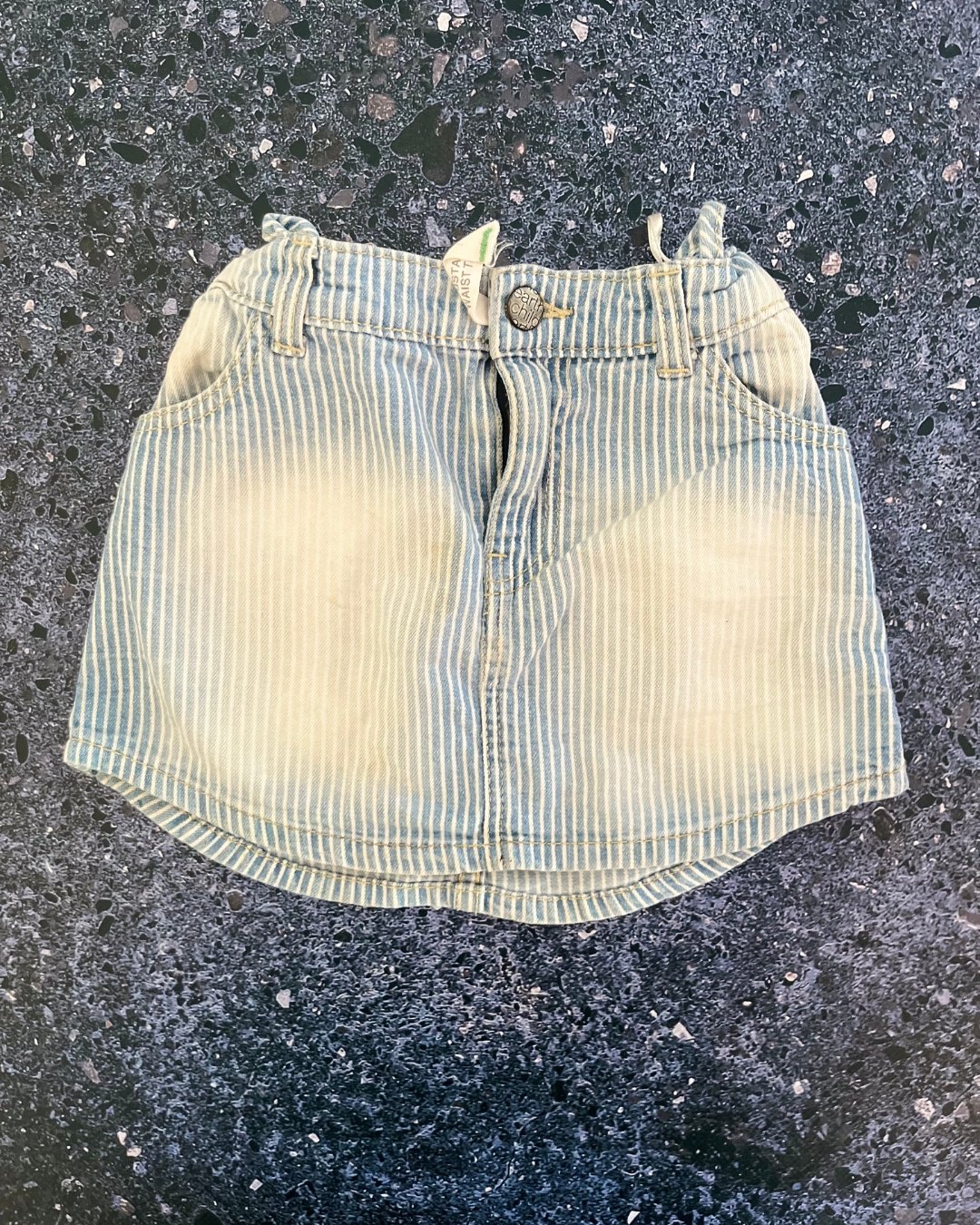 Earth Child blue and white striped skirt 3Y